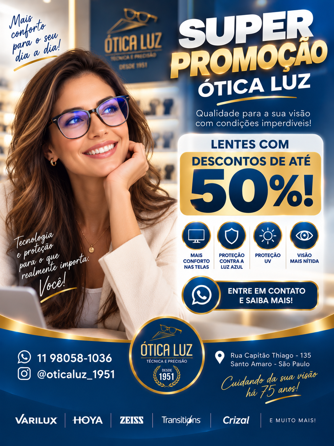 Lentes com até 50% de desconto!
